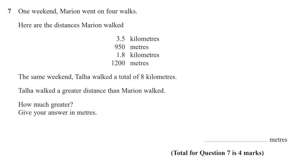 Question 07 - Edexcel IGCSE Maths Past Paper - Foundation Calculator November 2024 - Paper 2