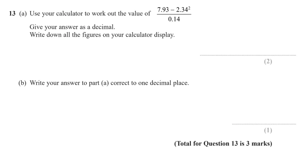 Question 13(a, b) - Edexcel IGCSE Maths Past Paper - Foundation Calculator November 2024 - Paper 2