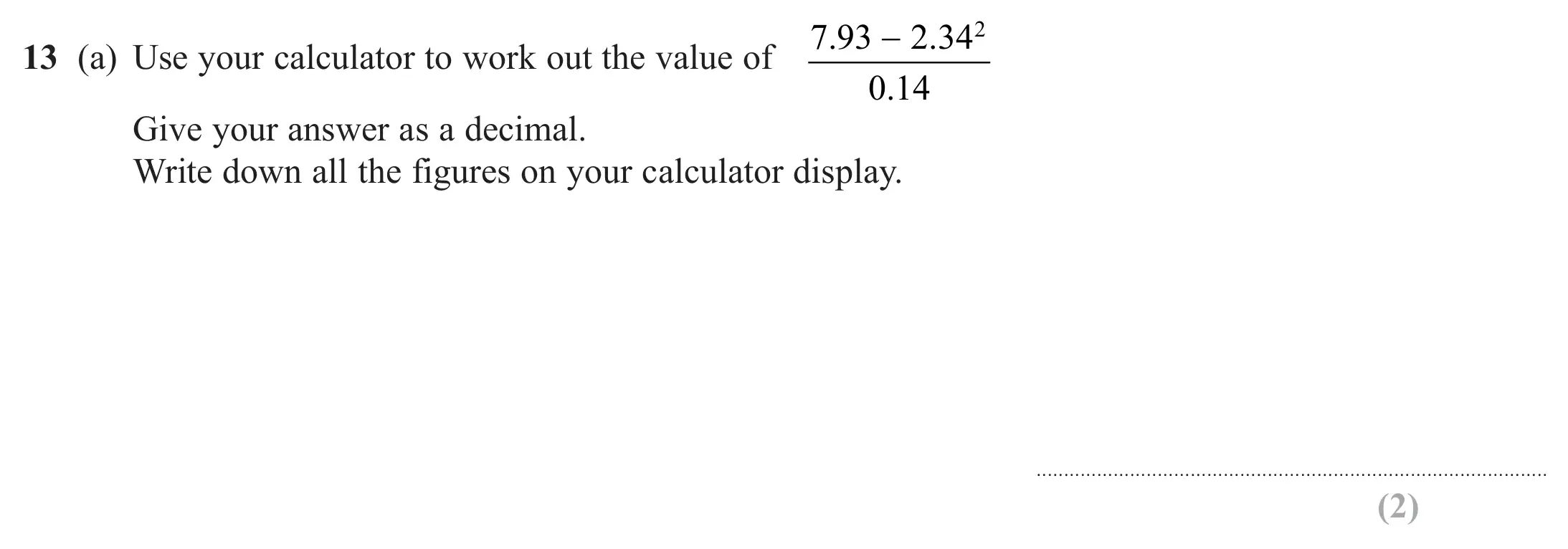 Question 13(a) - Edexcel IGCSE Maths Past Paper - Foundation Calculator November 2024 - Paper 2