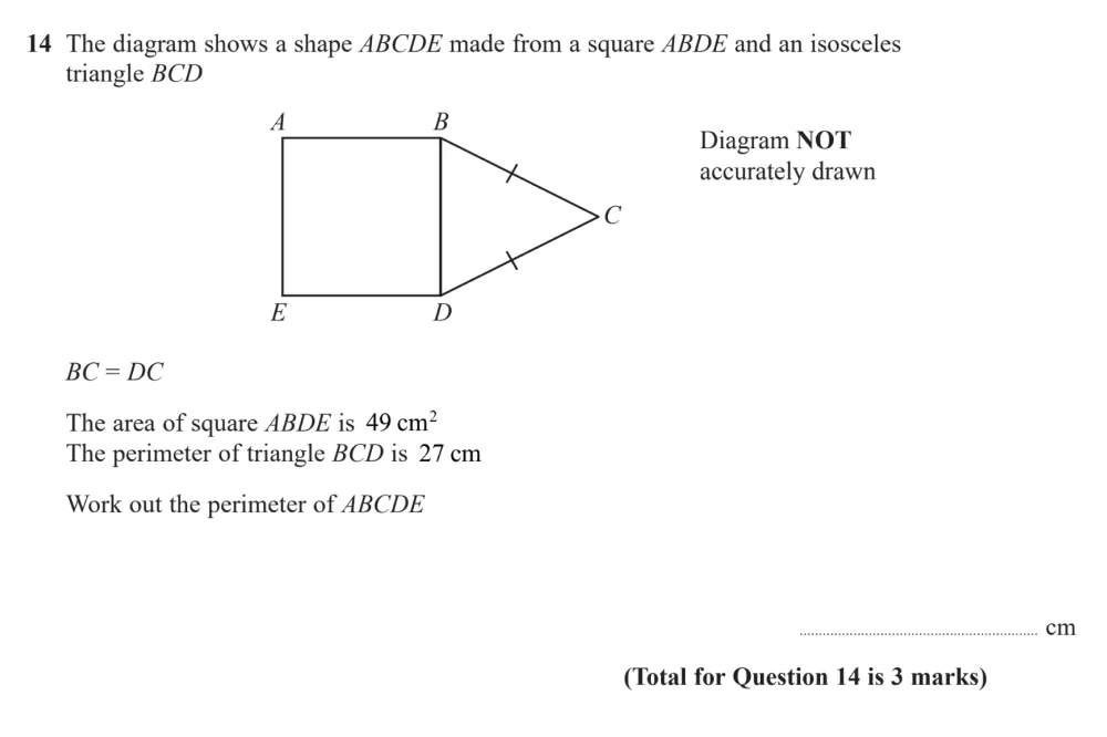Question 14 - Edexcel IGCSE Maths Past Paper - Foundation Calculator November 2024 - Paper 2