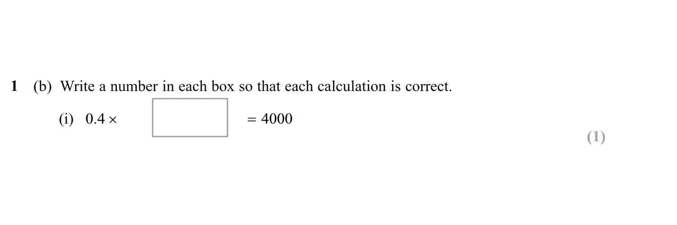 Question 1(b)(i) - Edexcel IGCSE Maths Past Paper - Foundation Calculator November 2024 - Paper 2