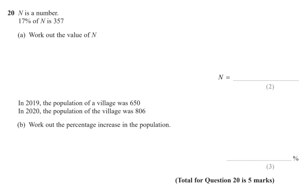 Question 20(a, b) - Edexcel IGCSE Maths Past Paper - Foundation Calculator November 2024 - Paper 2