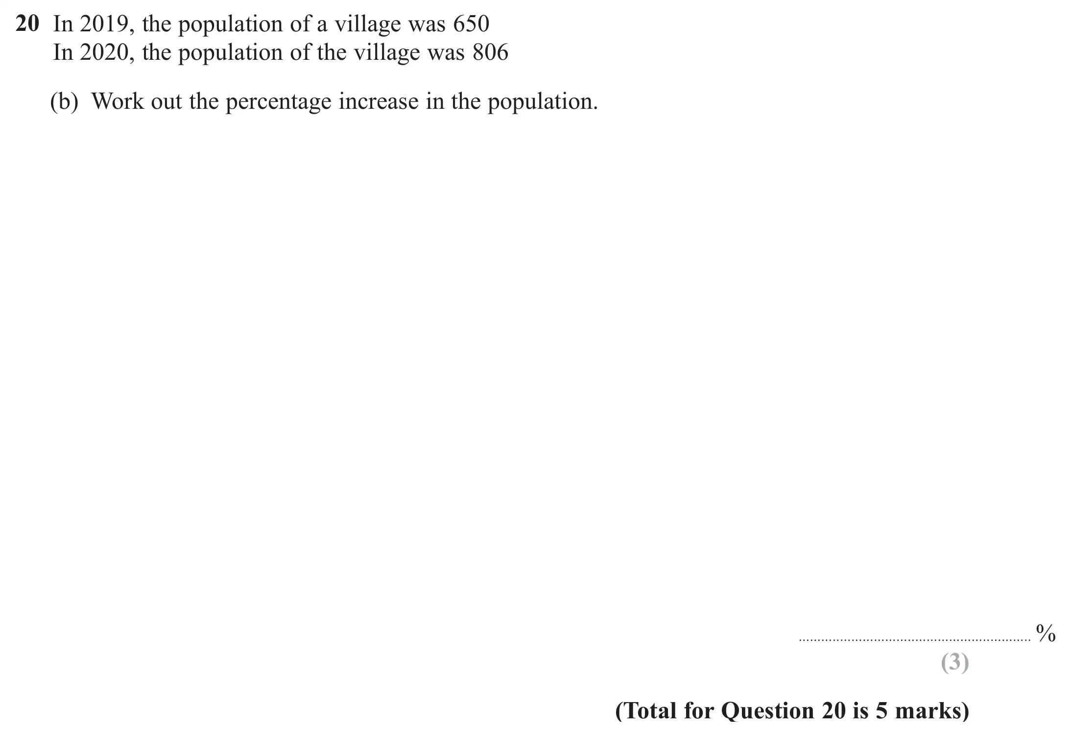 Question 20(b) - Edexcel IGCSE Maths Past Paper - Foundation Calculator November 2024 - Paper 2