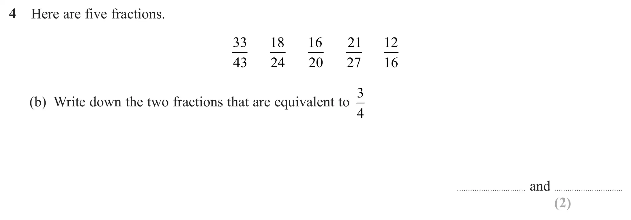 Question 4(b) - Edexcel IGCSE Maths Past Paper - Foundation Calculator November 2024 - Paper 2