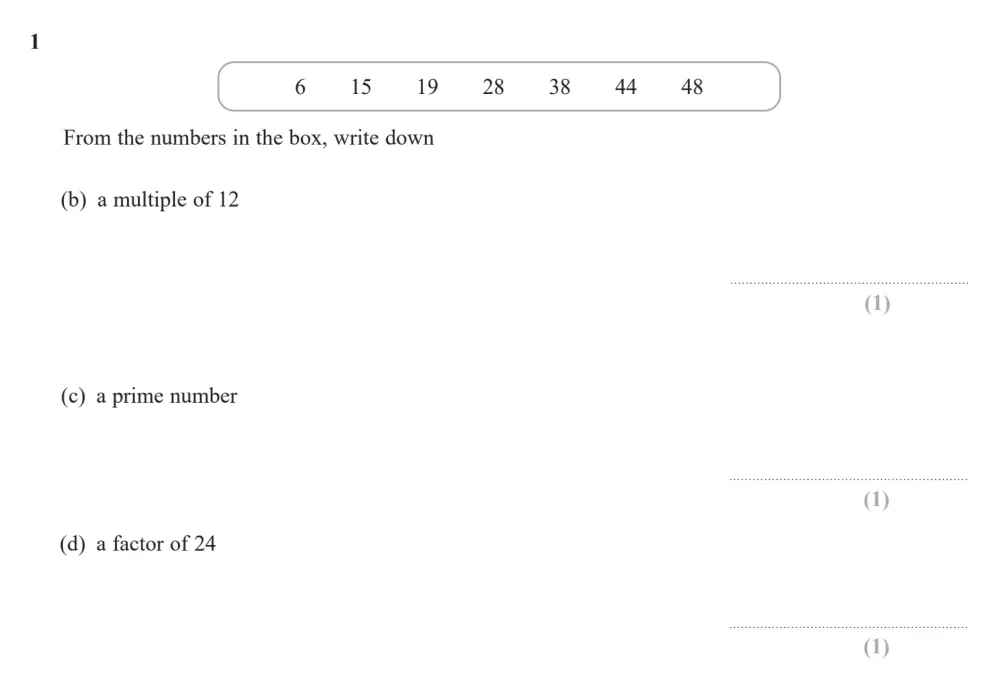 Question 01(b)(c)(d) - Edexcel IGCSE Maths Past Paper - Foundation Resit Calculator June 2024 - Paper 1