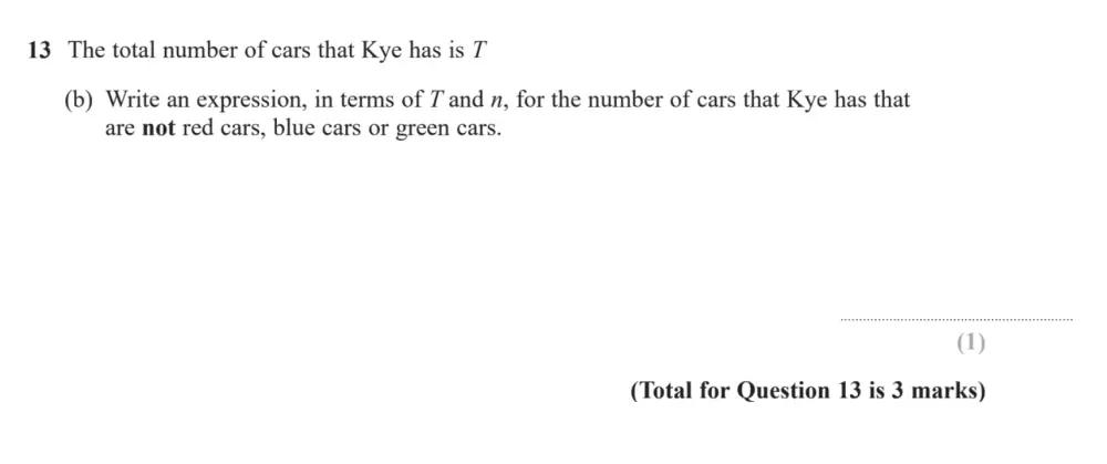 Question 13(b) - Edexcel IGCSE Maths Past Paper - Foundation Resit Calculator June 2024 - Paper 1