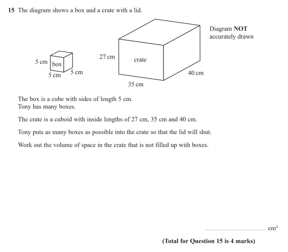 Question 15 - Edexcel IGCSE Maths Past Paper - Foundation Resit Calculator June 2024 - Paper 1