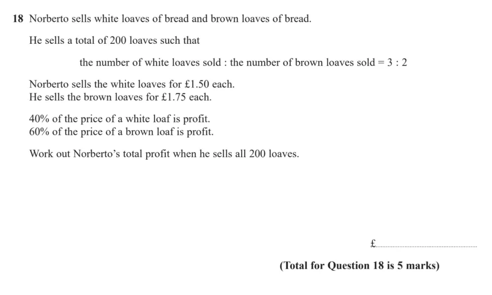 Question 18 - Edexcel IGCSE Maths Past Paper - Foundation Resit Calculator June 2024 - Paper 1