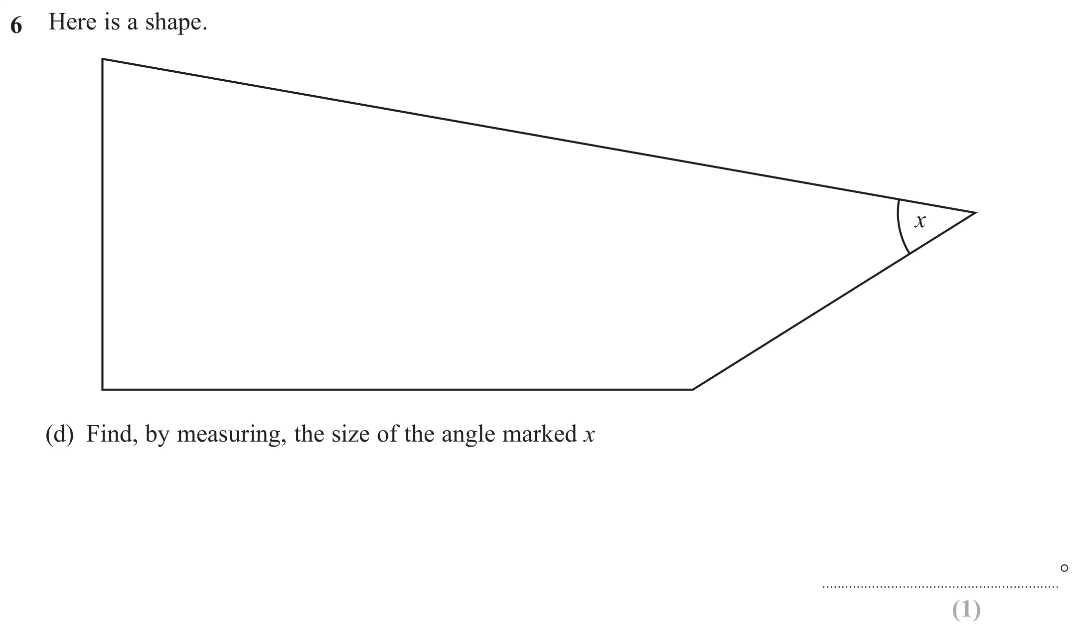 Question 6(d) - Edexcel IGCSE Maths Past Paper - Foundation Resit Calculator June 2024 - Paper 1