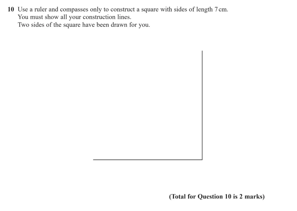 Question 10 - Edexcel IGCSE Maths Past Paper - Foundation Resit Calculator June 2024 - Paper 2