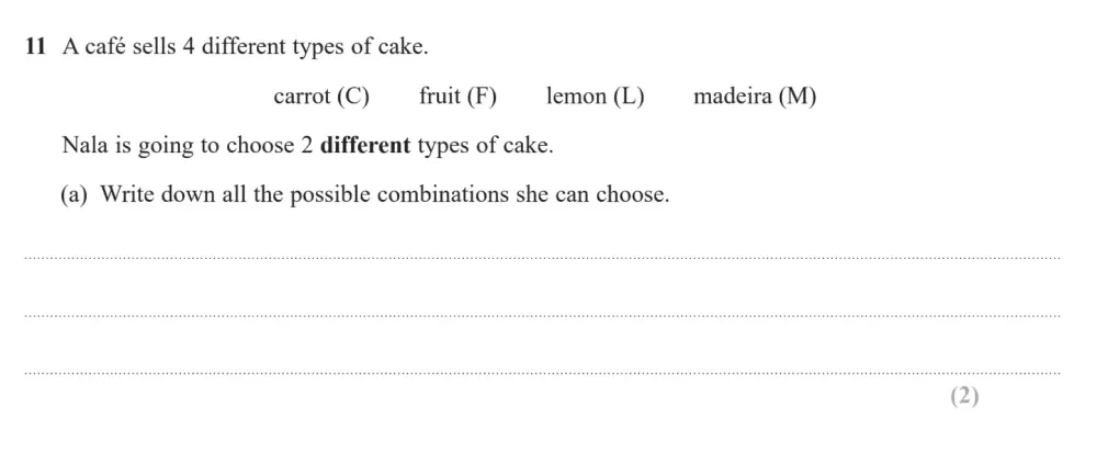Question 11(a) - Edexcel IGCSE Maths Past Paper - Foundation Resit Calculator June 2024 - Paper 2
