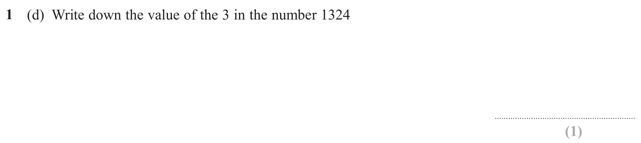 Question 1(d) - Edexcel IGCSE Maths Past Paper - Foundation Resit Calculator June 2024 - Paper 2