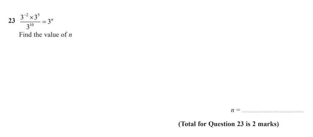 Question 23 - Edexcel IGCSE Maths Past Paper - Foundation Resit Calculator June 2024 - Paper 2