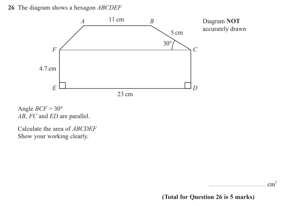 Question 26 - Edexcel IGCSE Maths Past Paper - Foundation Resit Calculator June 2024 - Paper 2