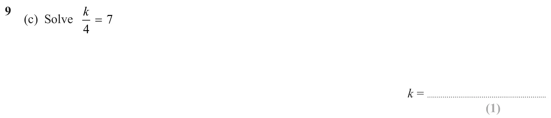 Question 9(c) - Edexcel IGCSE Maths Past Paper - Foundation Resit Calculator June 2024 - Paper 2