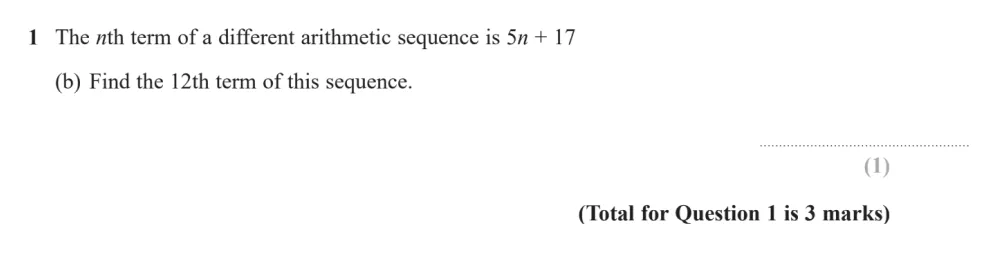 Question 01(b) - Edexcel IGCSE Maths Past Papers - Higher Calculator June 2024 - Paper 1