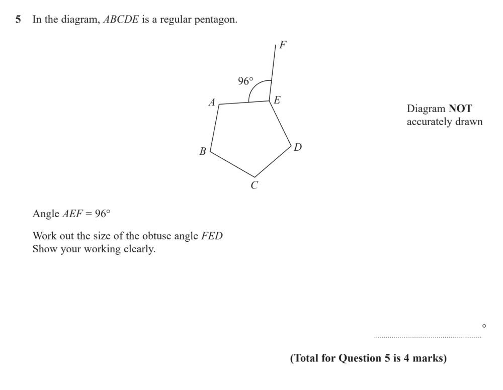 Question 05 - Edexcel IGCSE Maths Past Papers - Higher Calculator June 2024 - Paper 1