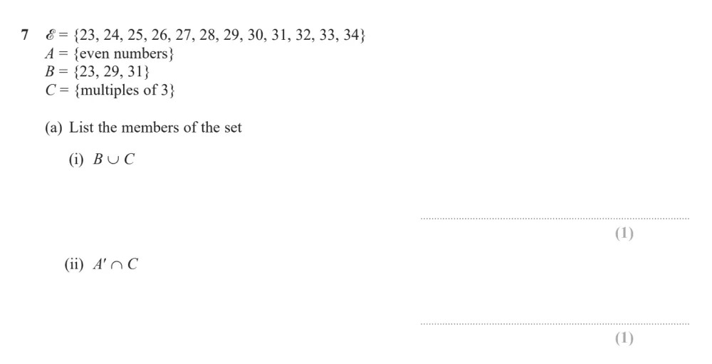 Question 07(a(i, ii)) - Edexcel IGCSE Maths Past Papers - Higher Calculator June 2024 - Paper 1