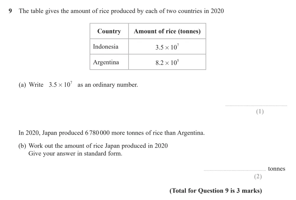 Question 09(a, b) - Edexcel IGCSE Maths Past Papers - Higher Calculator June 2024 - Paper 1