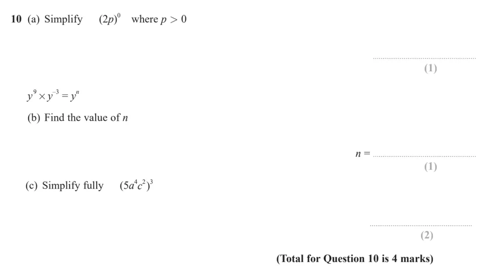 Question 10(a, b, c) - Edexcel IGCSE Maths Past Papers - Higher Calculator June 2024 - Paper 1