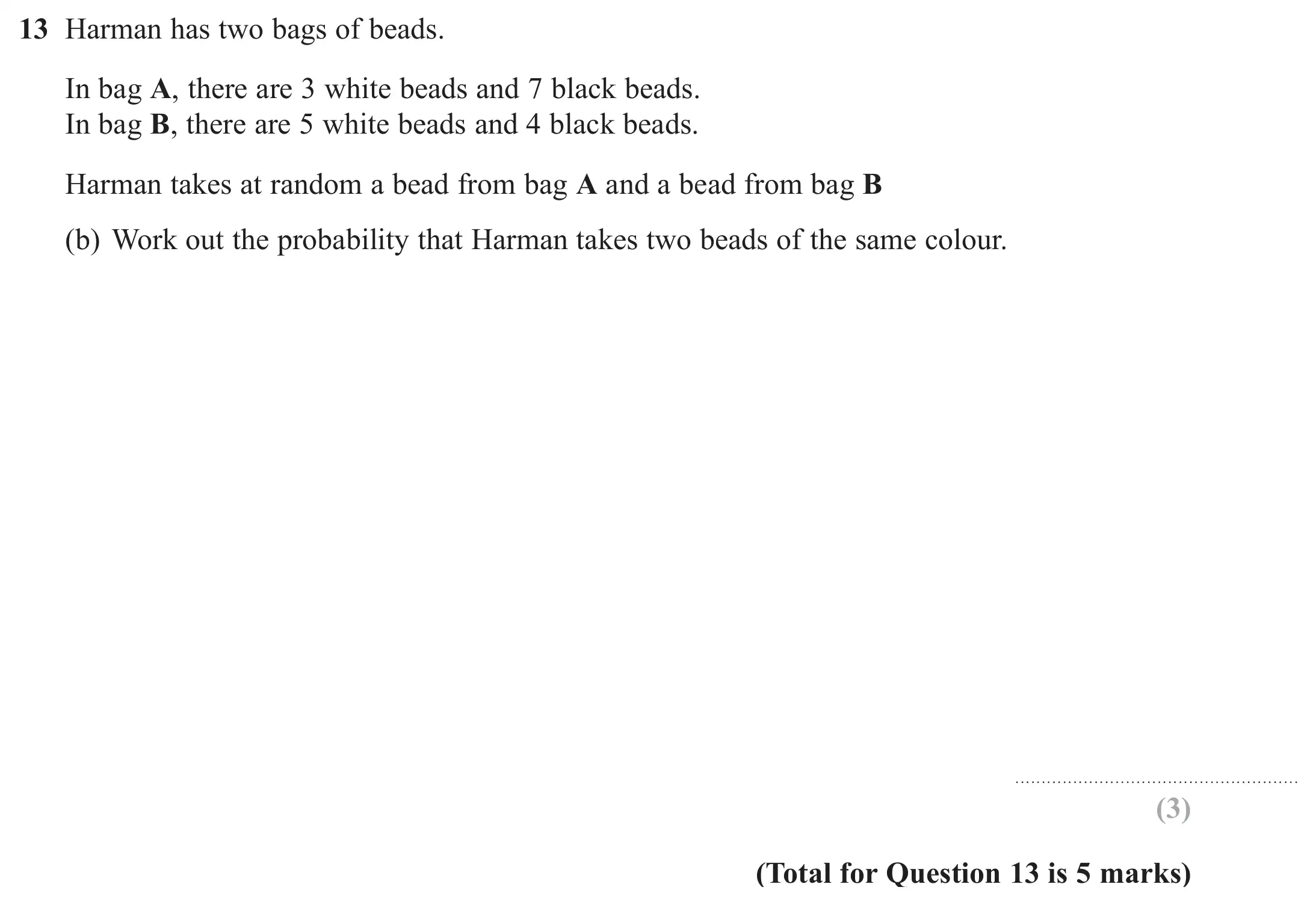 Question 13(b) - Edexcel IGCSE Maths Past Papers - Higher Calculator June 2024 - Paper 1