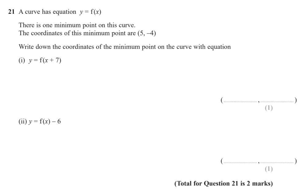 Question 21 - Edexcel IGCSE Maths Past Papers - Higher Calculator June 2024 - Paper 1