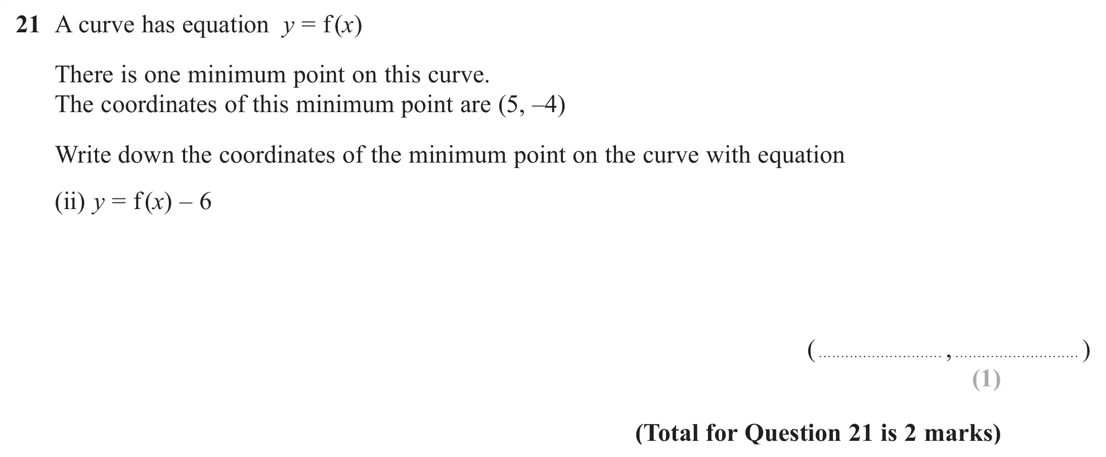 Question 21(ii) - Edexcel IGCSE Maths Past Papers - Higher Calculator June 2024 - Paper 1