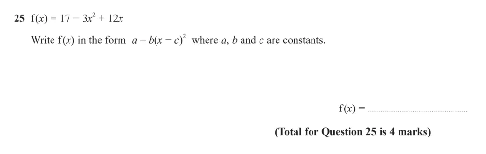 Question 25 - Edexcel IGCSE Maths Past Papers - Higher Calculator June 2024 - Paper 1