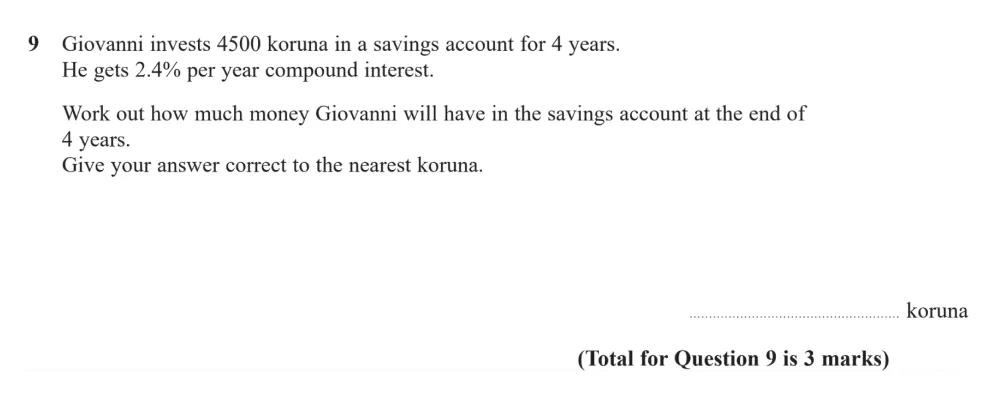 Question 09 - Edexcel IGCSE Maths Past Paper - Higher Calculator June 2024 - Paper 2
