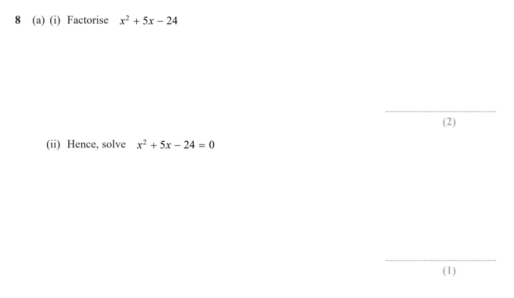 Question 08(a) - Edexcel IGCSE Maths Past Paper - Higher Calculator November 2024 - Paper 1