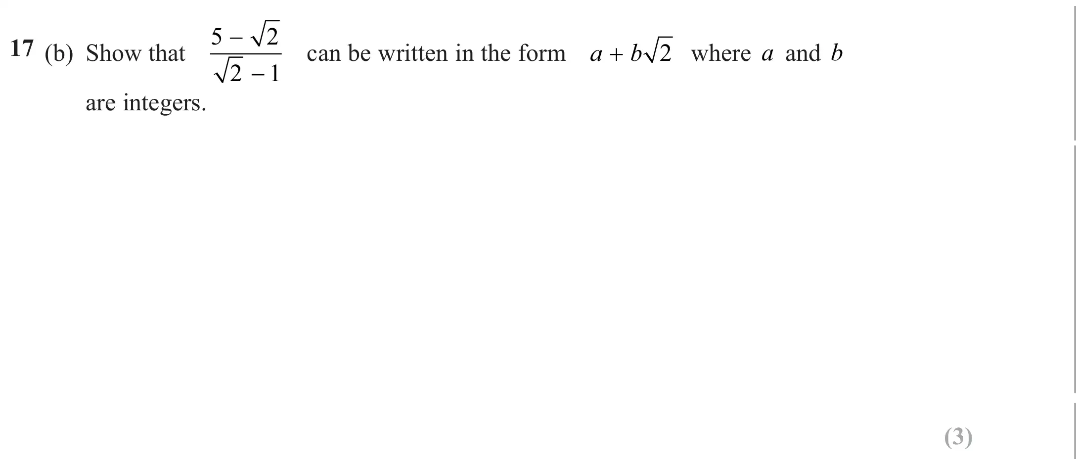Question 17(b) - Edexcel IGCSE Maths Past Paper - Higher Calculator November 2024 - Paper 1