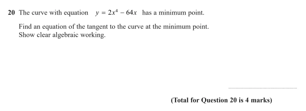 Question 20 - Edexcel IGCSE Maths Past Paper - Higher Calculator November 2024 - Paper 1