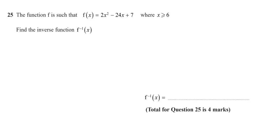 Question 25 - Edexcel IGCSE Maths Past Paper - Higher Calculator November 2024 - Paper 1