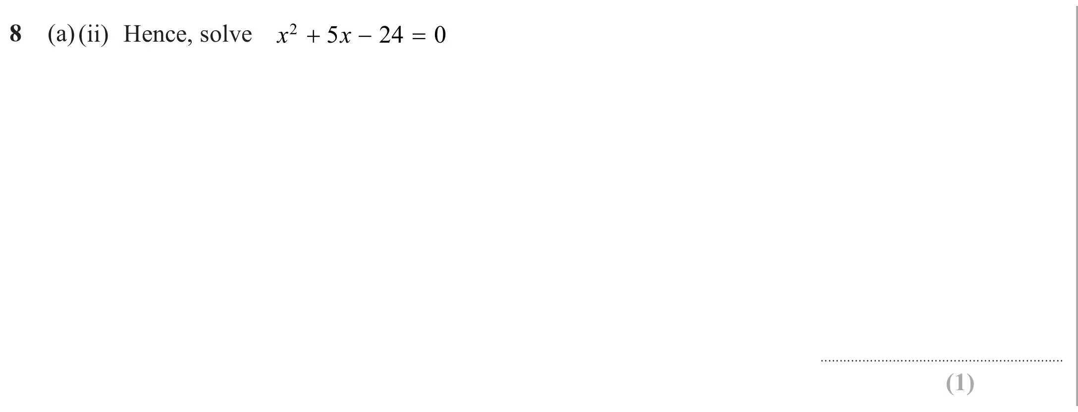 Question 8(a)(ii) - Edexcel IGCSE Maths Past Paper - Higher Calculator November 2024 - Paper 1