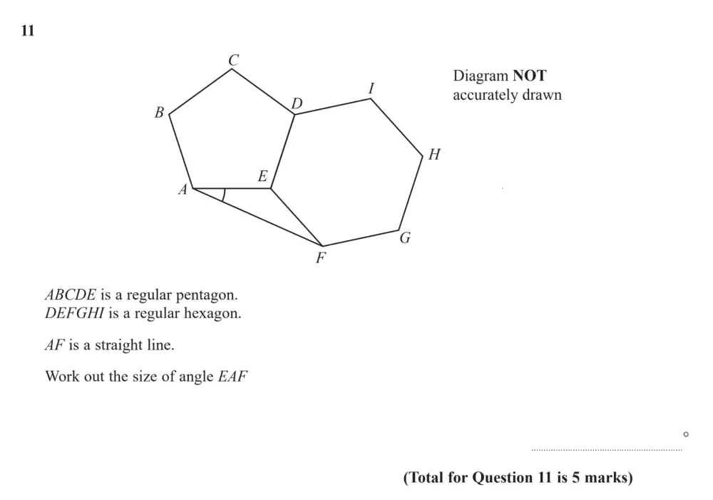 Question 11 - Edexcel IGCSE Maths Past Papers - Higher Calculator November 2024 - Paper 2