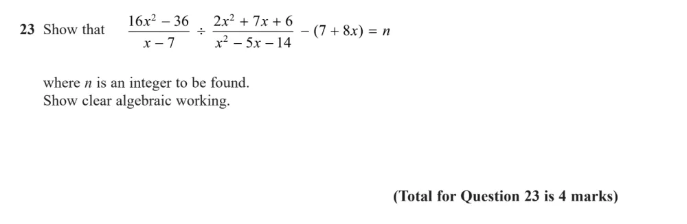 Question 23 - Edexcel IGCSE Maths Past Papers - Higher Calculator November 2024 - Paper 2