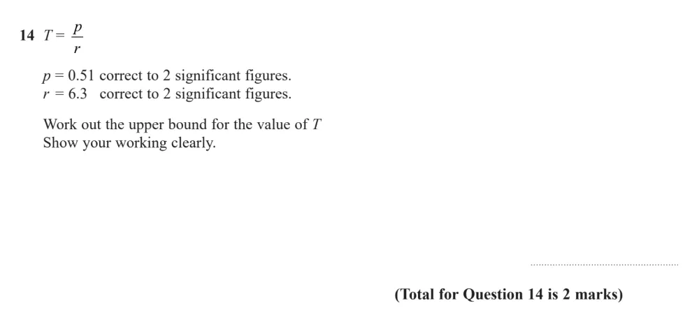 Question 14 - Edexcel IGCSE Maths Past Papers - Higher Resit Calculator January 2023 - Paper 1