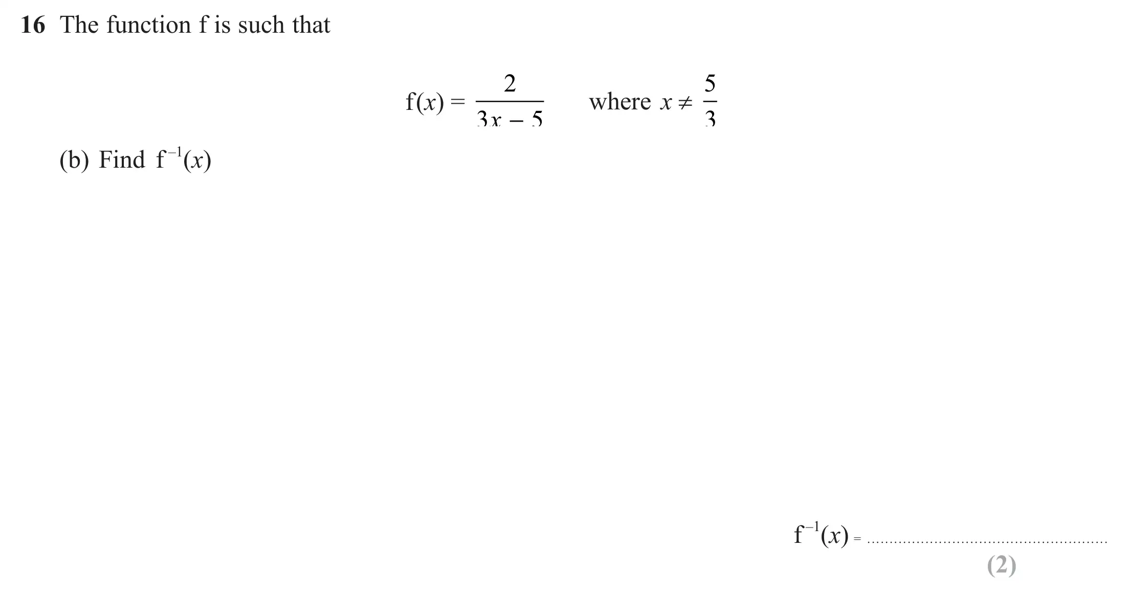 Question 16(b) - Edexcel IGCSE Maths Past Papers - Higher Resit Calculator January 2023 - Paper 1