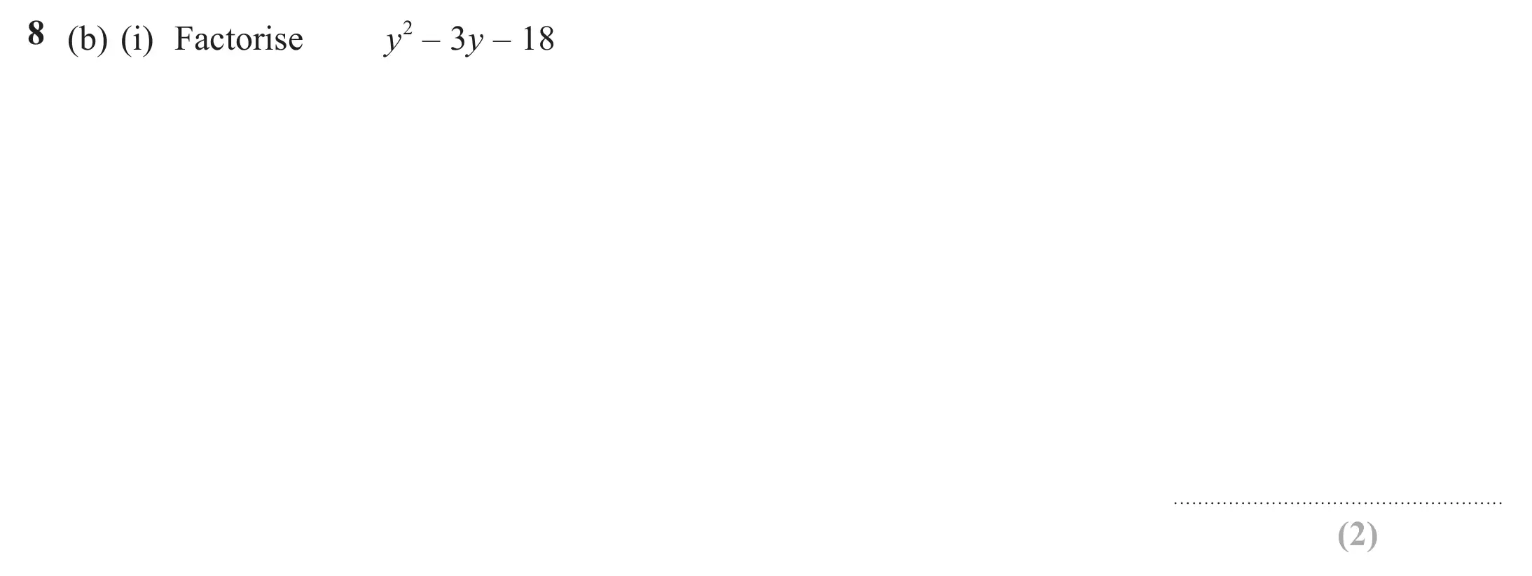 Question 8 (b) (i) - Edexcel IGCSE Maths Past Papers - Higher Resit Calculator January 2023 - Paper 1