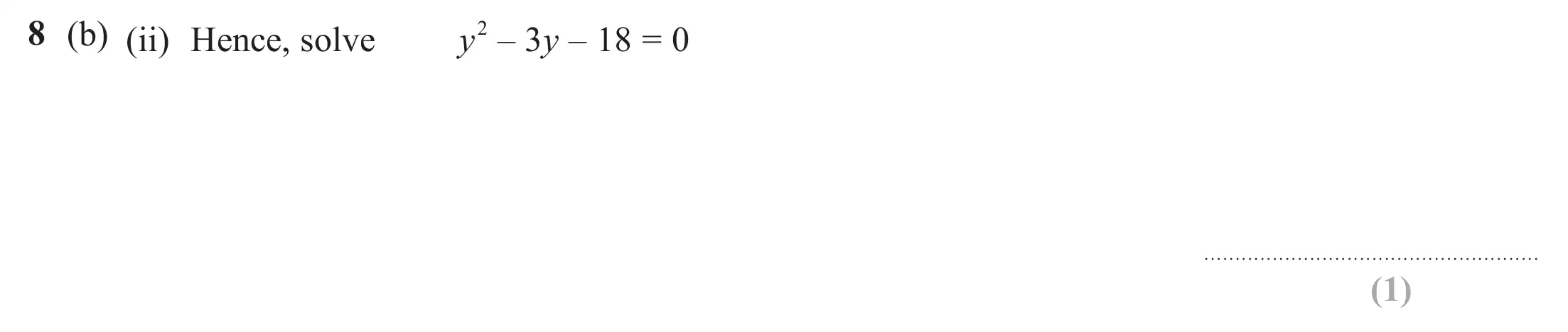 Question 8(b) (ii) - Edexcel IGCSE Maths Past Papers - Higher Resit Calculator January 2023 - Paper 1
