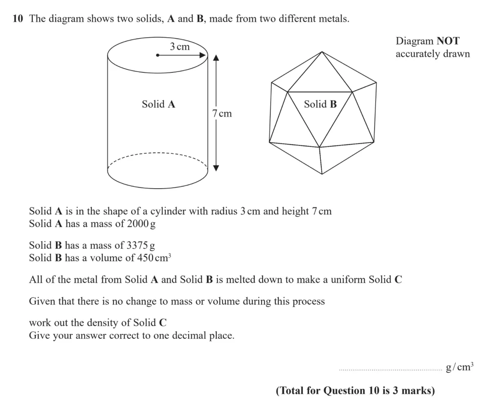 Question 10 - Edexcel IGCSE Maths Past Papers - Higher Resit Calculator January 2023 - Paper 2