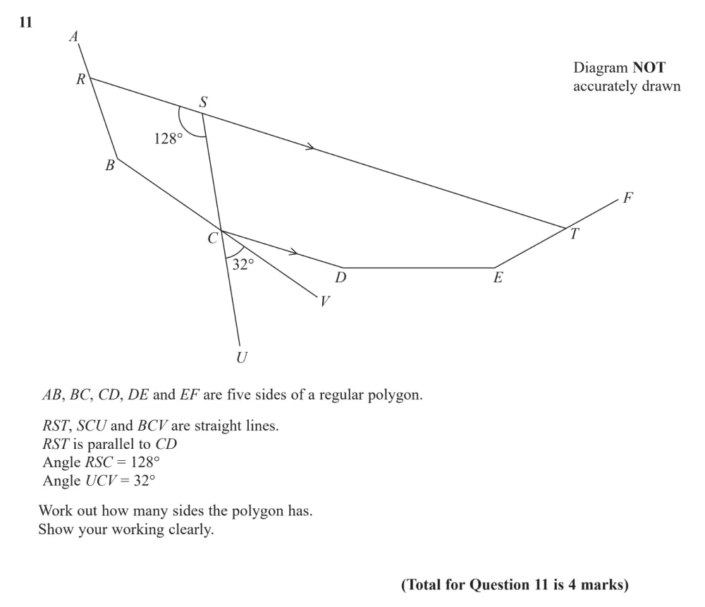 Question 11 - Edexcel IGCSE Maths Past Papers - Higher Resit Calculator January 2023 - Paper 2