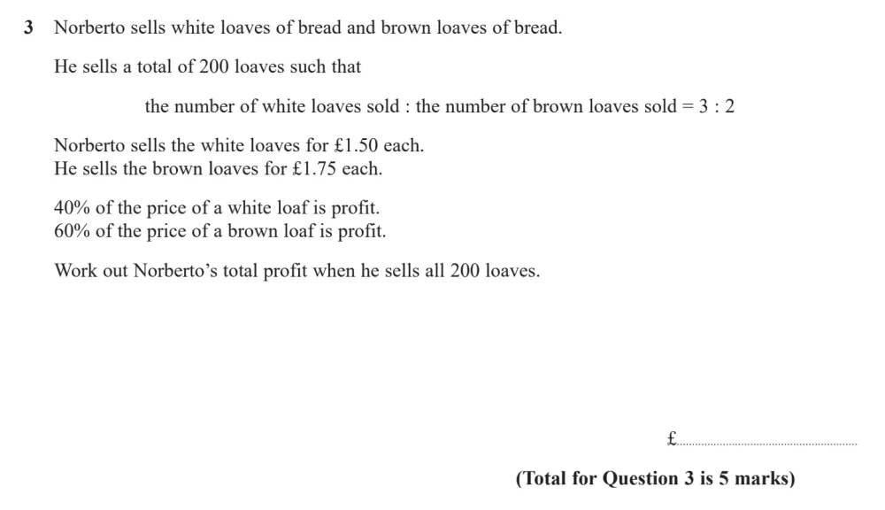 Question 03 - Edexcel IGCSE Maths Past Paper - Higher Resit Calculator June 2024 - Paper 1