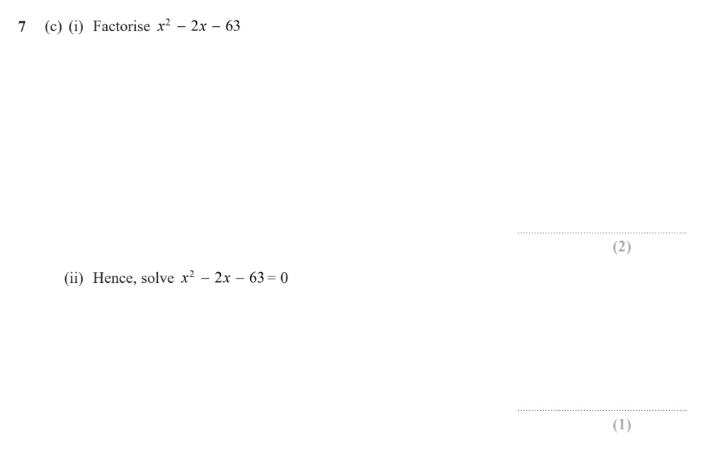 Question 07(c) - Edexcel IGCSE Maths Past Paper - Higher Resit Calculator June 2024 - Paper 1
