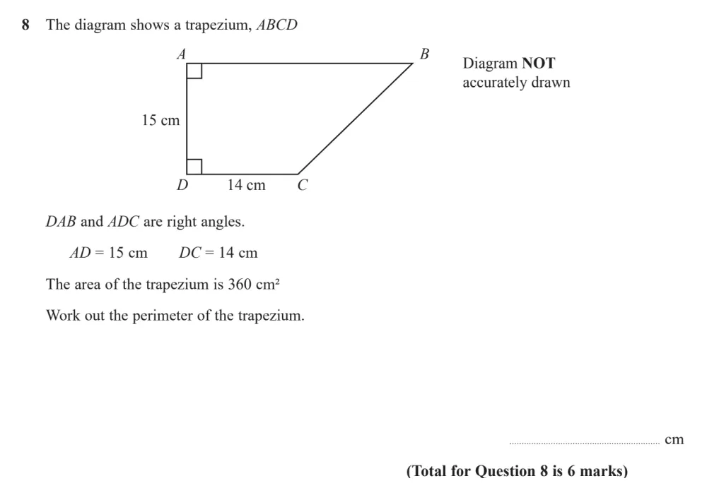 Question 08 - Edexcel IGCSE Maths Past Paper - Higher Resit Calculator June 2024 - Paper 1