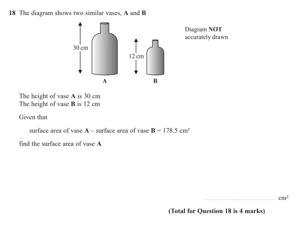 Question 18 - Edexcel IGCSE Maths Past Paper - Higher Resit Calculator June 2024 - Paper 1