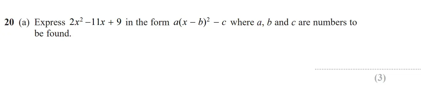 Question 20(a) - Edexcel IGCSE Maths Past Paper - Higher Resit Calculator June 2024 - Paper 1
