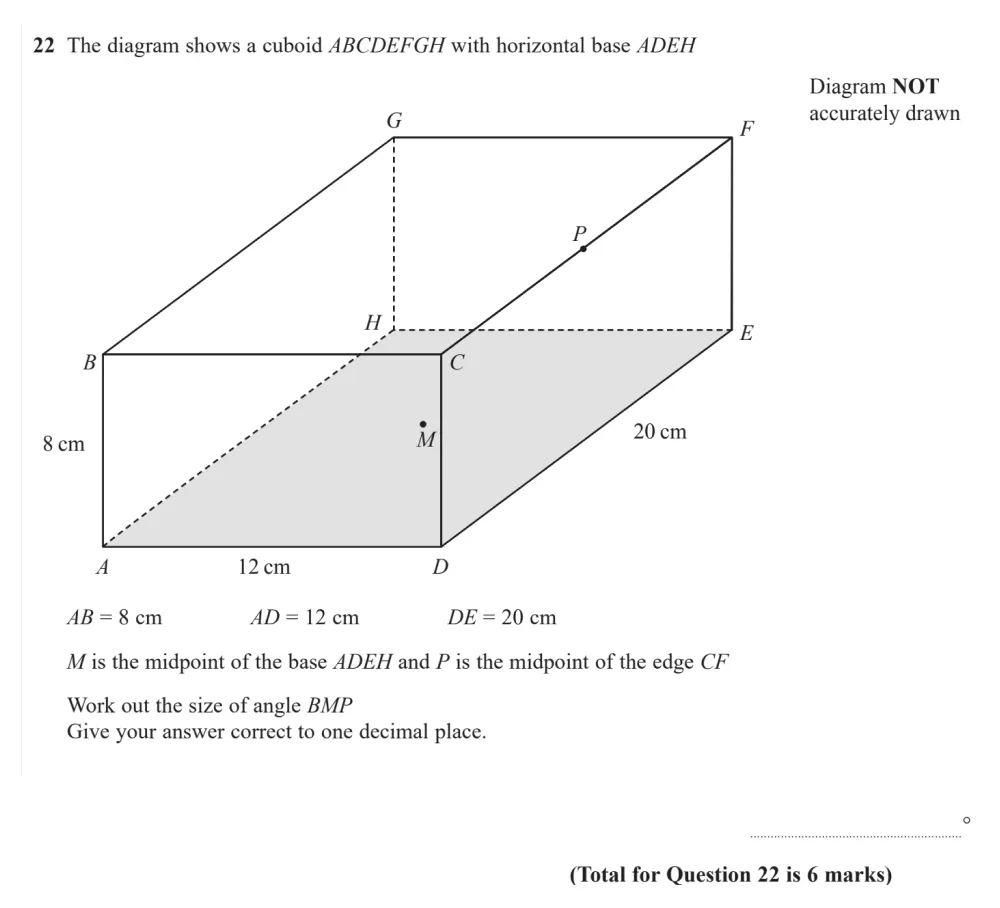 Question 22 - Edexcel IGCSE Maths Past Paper - Higher Resit Calculator June 2024 - Paper 1