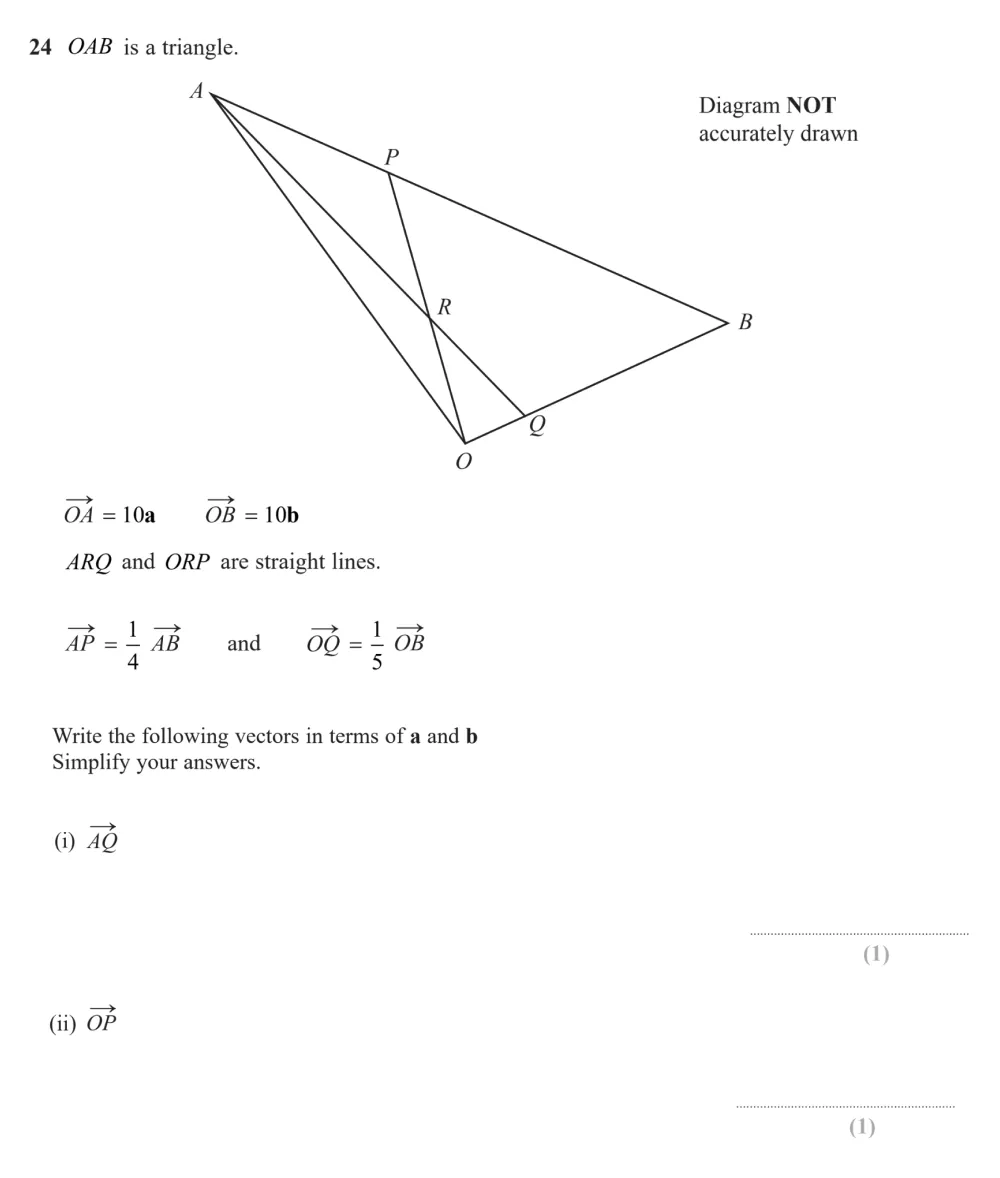 Question 24(i, ii) - Edexcel IGCSE Maths Past Paper - Higher Calculator November 2024 - Paper 1