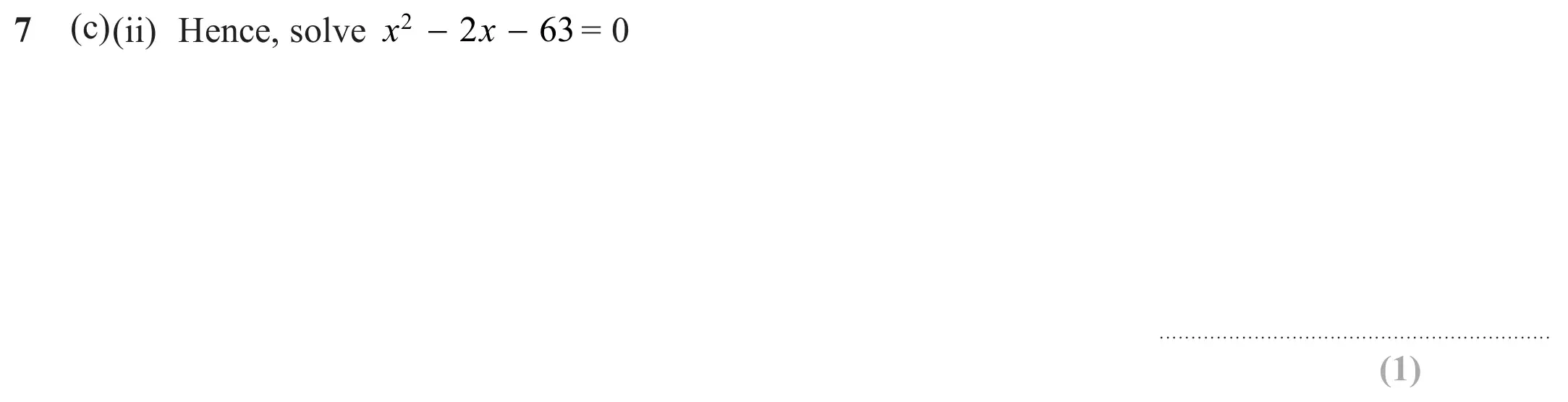 Question 7(c)(ii) - Edexcel IGCSE Maths Past Paper - Higher Resit Calculator June 2024 - Paper 1